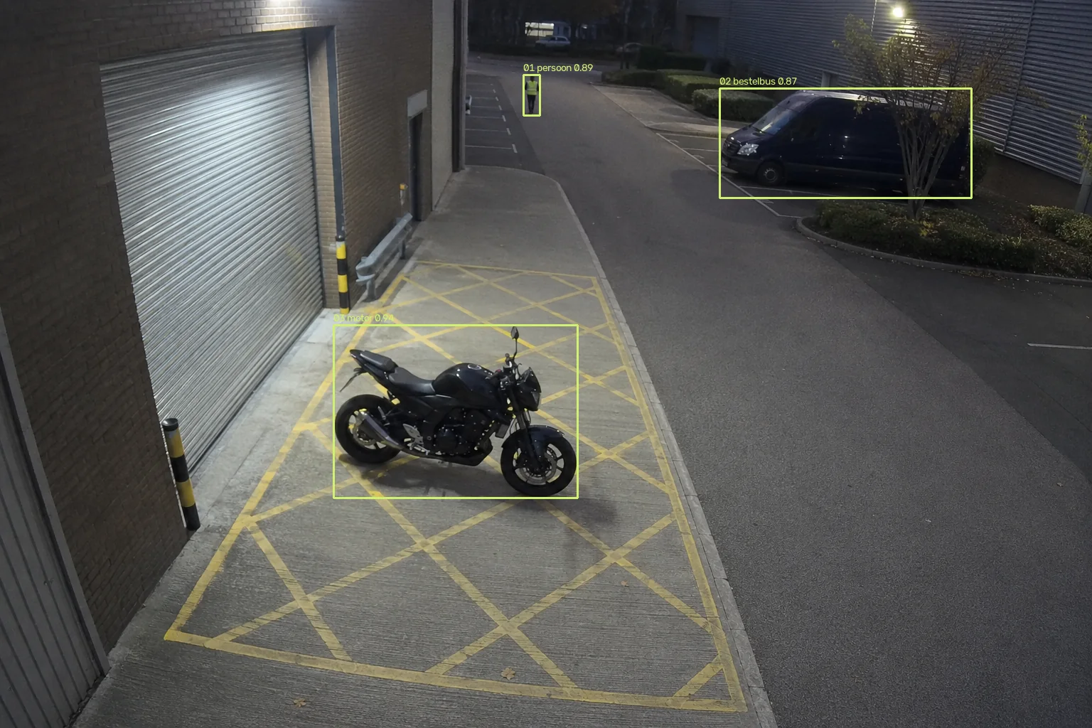 Grounding DINO-uitkomst met aparte kaders voor motor en bestelbus
